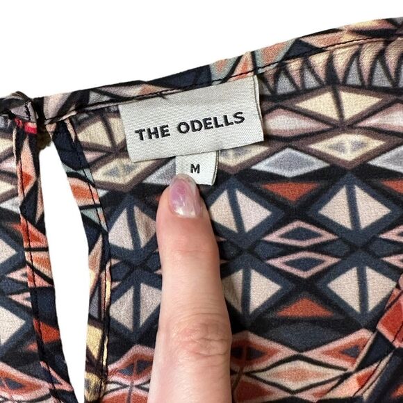 Anthropologie The Odells Geometric Striped Festival Boho Silk Dress Size Medium - Picture 15 of 16